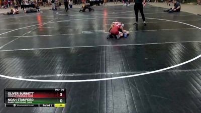 70 lbs Quarterfinal - Oliver Burnett, Cougar Wrestling Club vs Noah Stanford, Rabbit Wrestling Club