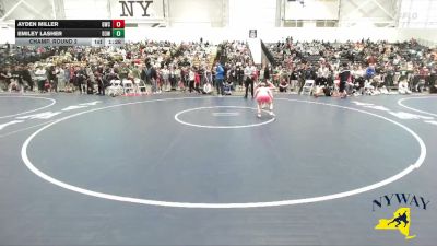 110 lbs Champ. Round 2 - Emiley Lasher, District 3 Wrestling vs Ayden Miller, Gouverneur Wrestling Club