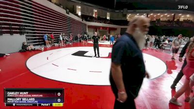 120 lbs Round 1 - Oakley Hunt, Ponca City High School Wrestling vs Mallory Sellars, Pryor High School Wrestling