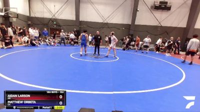 132 lbs Quarterfinal - Aidan Larson, OR vs Matthew Orbeta, CA