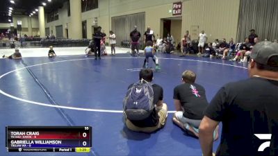 55 lbs Semis (4 Team) - Torah Craig, TN AAU- Havok vs Gabriella Williamson, Trojan WA