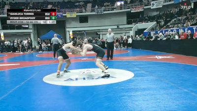 1A-4A 175 Quarterfinal - Ryder Broadfoot, Brooks vs Gianluca Torres, Weaver