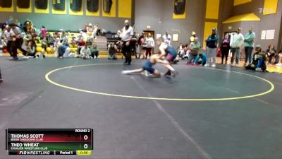 80 lbs Round 2 - Thomas Scott, Bison Takedown Club vs Theo Wheat, Cavalier Wrestling Club