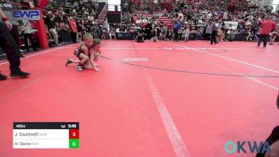 46 lbs Quarterfinal - Jackson Cauldwell, Skiatook Youth Wrestling vs Haisley Davis, Team Nomad