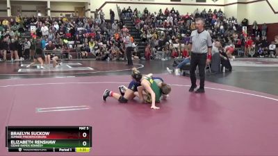 110 lbs Cons. Round 3 - Braelyn Suckow, Sumner-Fredericksburg vs Elizabeth Renshaw, Cedar Rapids Kennedy