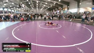 85 lbs Cons. Round 3 - Jaxon Larned, Falcons Wrestling Club vs Santiago Martinez, Westlake Youth Wrestling Club