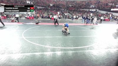 88 lbs Cons. Round 5 - Oliver Kundert, Mauston Talons Wrestling Club vs Easton Allert, BGC