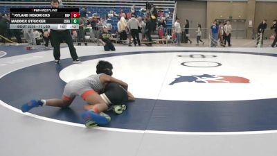 77 lbs Cons. Sub-semis - Maddox Stricker, SWAT - Savage Wrestling Athletic Team vs Ryland Hendricks, Roncalli Wrestling Foundation