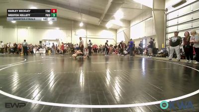 52 lbs Quarterfinal - Harley Beckley, Team Tulsa Wrestling Club vs Weston Kellett, Pocola Youth Wrestling