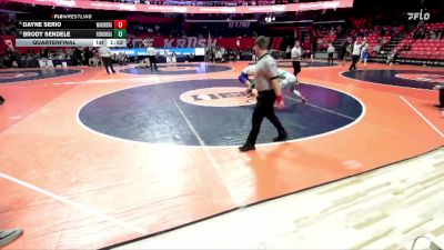 3A 165 lbs Quarterfinal - Brody Sendele, Rockton (Hononegah) vs Dayne Serio, Aurora (West Aurora)