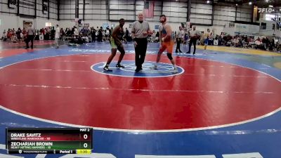 215 lbs Round 1 (4 Team) - Drake Savitz, WRESTLING WAREHOUSE vs Zechariah Brown, HEAVY HITTING HAMMERS