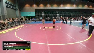 76-77 lbs Round 2 - Syress Ross, Greenwave Youth Wrestling vs Rylan Marriott, Carson Valley Wildcats Wrestli