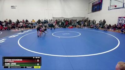 80-81 lbs Round 2 - Josiah Schadegg, Dean Morgan vs Gabe Uribe, Laramie Middle School