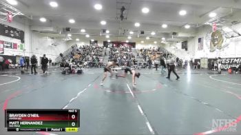 106 lbs Cons. Round 5 - Brayden O`Neil, Mater Dei vs Matt Hernandez, Rio Mesa