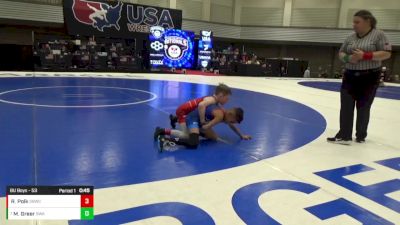 8U Boys - 53 lbs 1st Place Match - Ryker Polk, Great Bridge Wrestling Club vs Major Greer, Siouxland Wrestling Academy