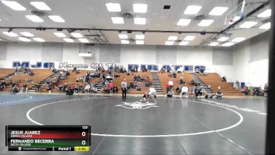 125 lbs 7th Place Match - Jesus Juarez, Sierra College vs Fernando Becerra, Delta College