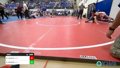 96 lbs Consolation - Klay Adams, Miami vs Sawyer Shaffer, Caney Valley Wrestling