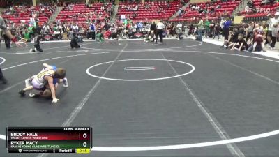 46 lbs Cons. Round 3 - Ryker Macy, Kansas Young Guns Wrestling Cl vs Brody Hale, Valley Center Wrestling