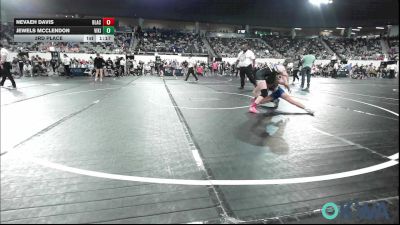 89 lbs 3rd Place - Jewels Mcclendon, Viking Wrestling Club vs Nevaeh Davis, Black Fox Wrestling