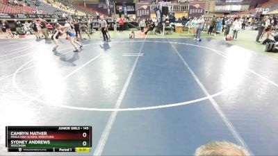 145 lbs Cons. Round 4 - Sydney Andrews, Wisconsin vs Camryn Mather, Paola High School Wrestling
