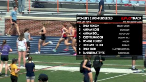 Women's 1500m Unseeded, Heat 1