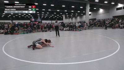 100 lbs Cons. Sub-rd Of 32 - Isaac Costa, Wamego Wrestling Club vs Samuel Greenstreet, Cornerstone Mat Club