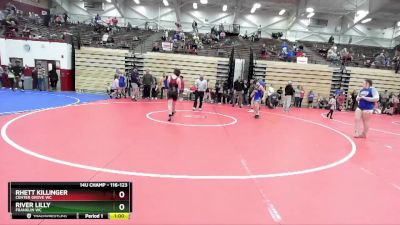 116-123 lbs Round 1 - Rhett Killinger, Center Grove WC vs River Lilly, Franklin WC