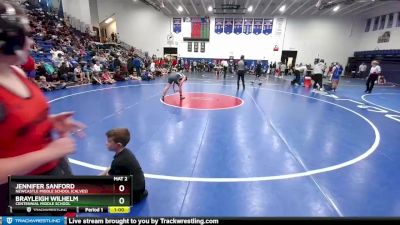 144-157 lbs Cons. Semi - Brayleigh Wilhelm, Centennial Middle School vs Jennifer Sanford, Newcastle Middle School (Calves)