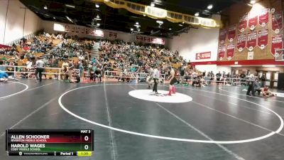 200 lbs Semifinal - Allen Schooner, Riverton Middle School vs Harold Wages, Cody Middle School