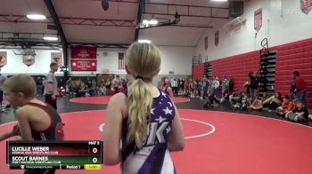 Round 1 - Scout Barnes, Fort Madison Wrestling Club vs Lucille Weber, Keokuk Kids Wrestling Club