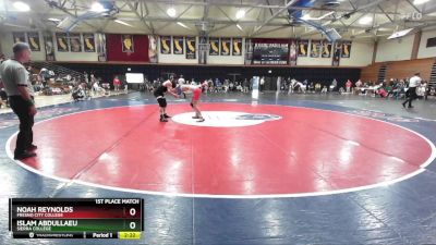 157 lbs 1st Place Match - Islam Abdullaeu, Sierra College vs Noah Reynolds, Fresno City College