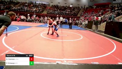 110 lbs Round Of 16 - Grayson Cannon, Jenks Trojan Wrestling Club vs Patch Crissup, Miami Takedown Club