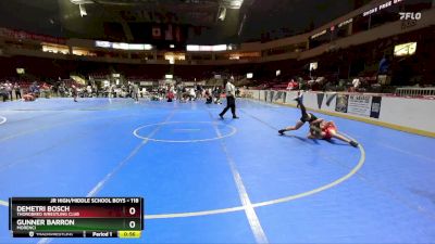 118 lbs Cons. Semi - Gunner Barron, Morenci vs Demetri Bosch, Thorobred Wrestling Club