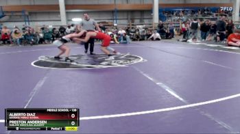 138 lbs Cons. Round 3 - Alberto Diaz, Gooding Middle School vs Preston Andersen, Sublime Wrestling Academy