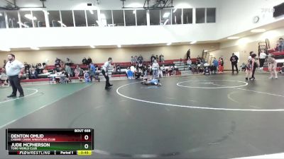 82 lbs Cons. Semi - Denton Omlid, Cherry Creek Wrestling Club vs Jude McPherson, Toro World Club