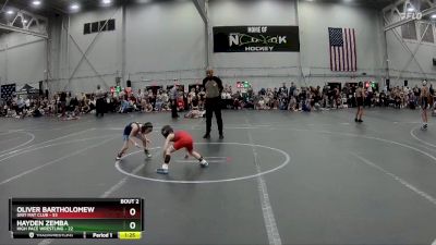 48 lbs Round 1 (4 Team) - Oliver Bartholomew, Grit Mat Club vs HAYDEN ZEMBA, High Pace Wrestling