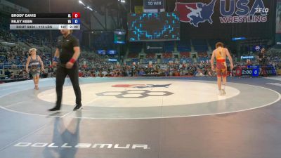 113 lbs Cons. Sub-rd Of 64 - Brody Davis, AL vs Riley Keen, VA