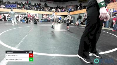 46 lbs 3rd Place - Lucas Alcantar, Comanche Takedown Club vs Miles Steiner (43), Mustang Bronco Wrestling Club