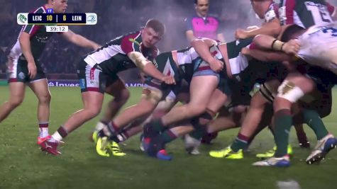 Ollie Hassell-Collins Try - Leicester v. Leinster - 2025-2026 Champions Cup Round 2