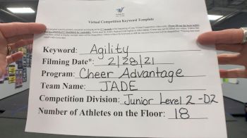 Cheer Advantage All Stars - Jade [All Star L2 Junior - D2 - Small - B] 2021 Varsity All Star Winter Virtual Competition Series: Event III
