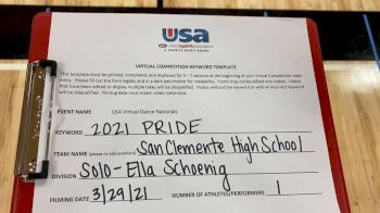 San Clemente High School [Open - Solo] 2021 USA Spirit & Dance Virtual National Championships