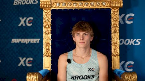 Caden Leonard before 2025 Brooks XC Championships