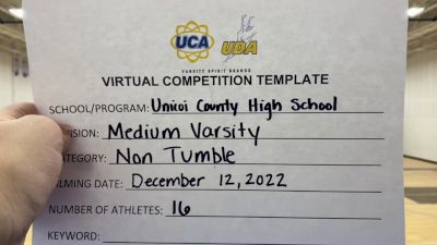 Unicoi County High School [Medium VA Non Tumble] 2022 UCA & UDA December Virtual Regional