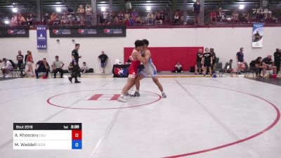82 kg Quarterfinal - Arian Khosravy, California vs Matthew Waddell, Georgia