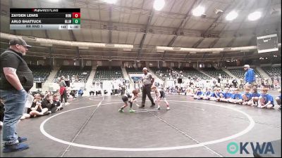 46 lbs Rr Rnd 1 - Arlo Shattuck, Harrah Little League Wrestling vs Zayden Lewis, Team Nomad