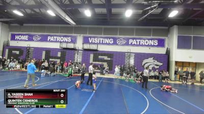 100 lbs Round 1 - Quinten Cisneros, Fremont Wrestling Club vs A. Yaseen Shah, Team Prestige