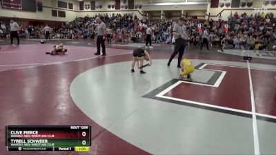 B-7 lbs Round 3 - Clive Pierce, Waverly Area Wrestling Club vs Tyrell Schweer, Waverly Area Wrestling Club