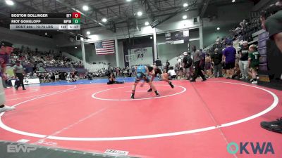 73-76 lbs Quarterfinal - Boston Bollinger, Tulsa Blue T Panthers vs Riot Gongloff, Mannford Pirate Youth Wrestling