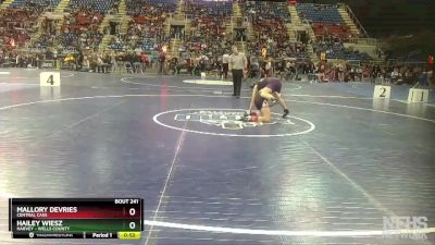 110 lbs Cons. Round 2 - Mallory DeVries, Central Cass vs Hailey Wiesz, Harvey - Wells County