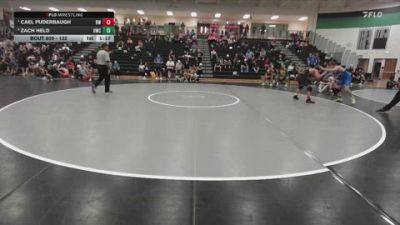 132 lbs Semifinal - Cael Puderbaugh, Bobcat Wrestling vs Zach Held, UWC